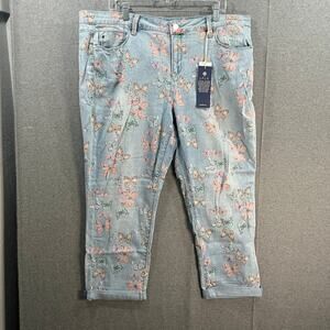 Laurie Felt Daisy Denim Petite Relaxed Boyfriend Straight Light, Plus Petite 18